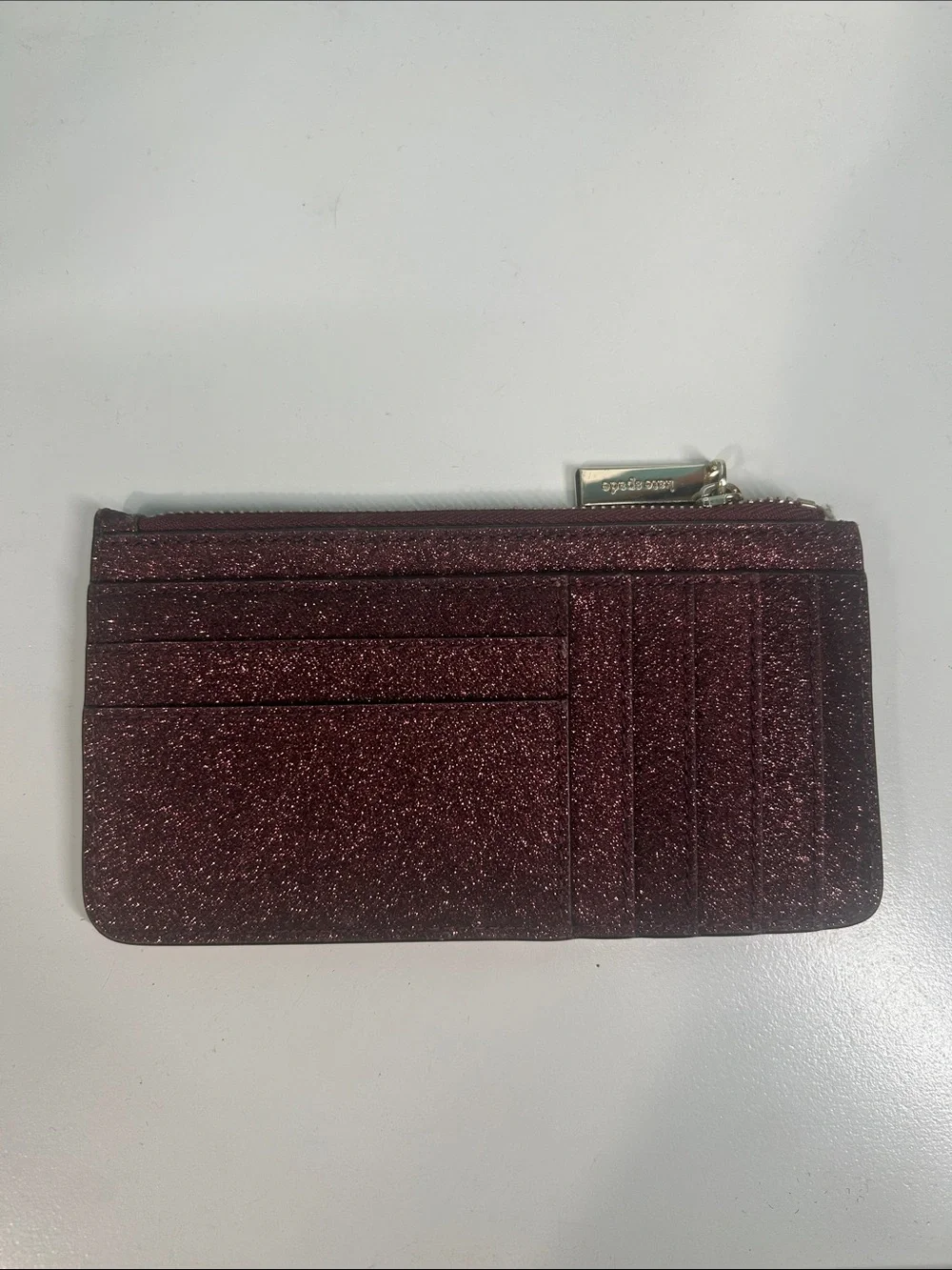 Kate Spade Shimmy Deep Nova Glitter Large Slim Card Holder Wallet